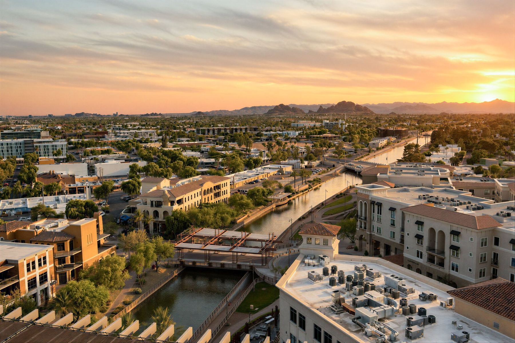Sunset over Old Town & the Waterfront