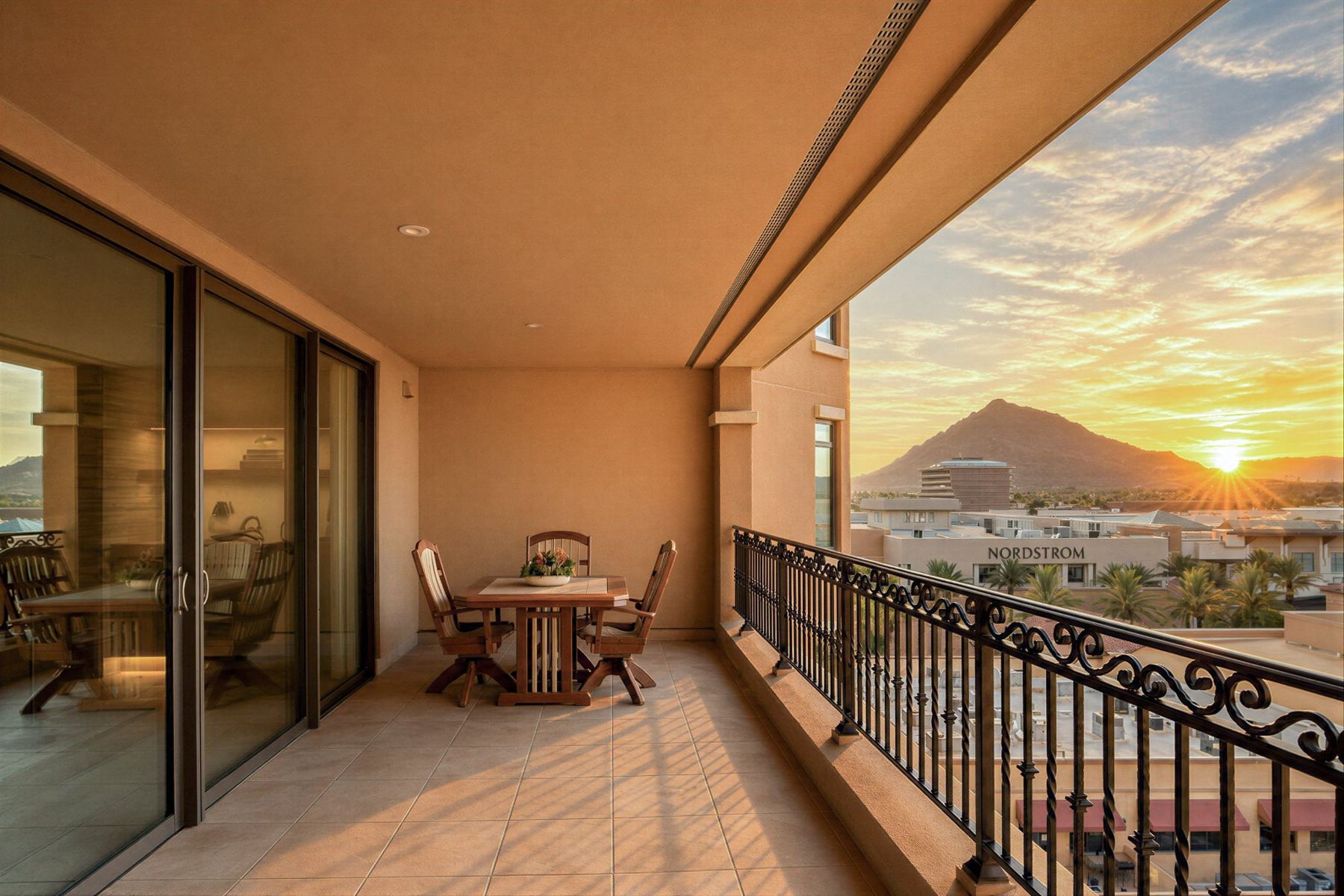 Private patio with Camelback Mountain views